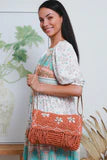 Load image into Gallery viewer, Raffia Daisy Bag Burnt Orange
